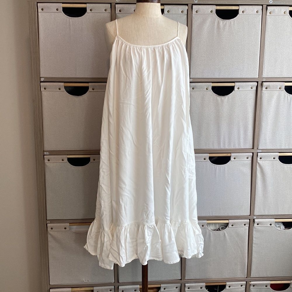 Storia trapeze ruffle midi dress